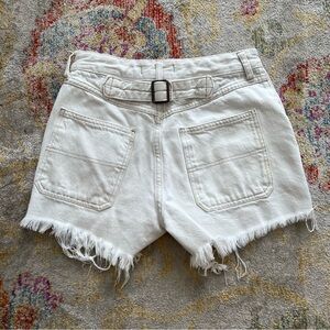 Free People White High Waisted Denim Shorts size 25